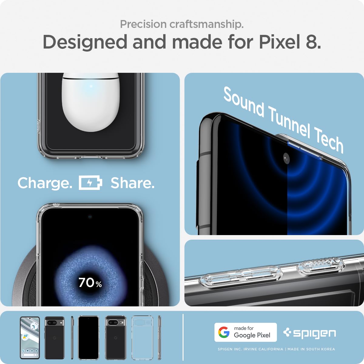 Spigen Ultra Hybrid Designed for Pixel 8 Case (2023) - Crystal Clear