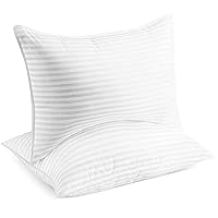 Beckham Hotel Collection Bed Pillows Standard / Queen Size Set of 2 - Down Alternative Bedding Gel Cooling Pillow for Back, Stomach or Side Sleepers