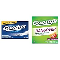 Goody's Extra Strength Headache Powder, 50 ct & Hangover Powders, 16 Packets Pain Relief Bundle