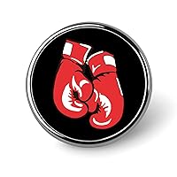 Red Boxing Gloves Round Lapel Pin Tie Tack Cute Brooch Pin Badge for Men Women Hat Clothing Accessories