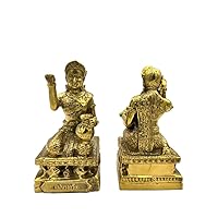 Amulet Brass Statue Nang Kwak for Wealthy and Lucky in Trade 4.5 inch