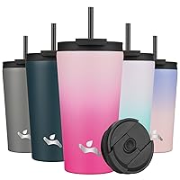 18OZ Insulated Tumbler with Lid and 2 Straws Stainless Steel Water Bottle Vacuum Travel Mug Coffee Cup,Sakura