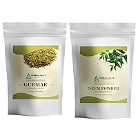 HERBAL HILLS Gumar Tea Powder and Neem Powder Pack of 2 Combo