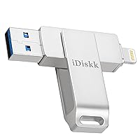 iDiskk MFi Certified 128GB Flash Drive for iPhone Photo Stick USB Storage Stick Thumb Drive, iPhone USB Stick External Storage for Mac iPad PC