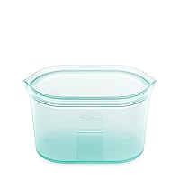 Zip Top Reusable Food Storage Bags | Large Dish [Teal] | Silicone Meal Prep Container | Microwave, Dishwasher and Freezer Safe | Made in the USA
