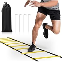 Agility Ladder - 20ft 12 Rung Agility Ladder Speed Training Equipment, Kids and Adult Speed Ladder for Football, Basketball, Fitness Training - Included Carry Bag and 4 Steel Stakes