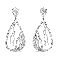 VVS Certified Latest Circle Style Earrings 1.64 Ctw Natural Diamond With 18K White/Yellow/Rose Gold Drop Earrings