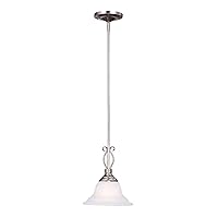Savoy House KP-SS-130-1-69 Mini Pendant with White Faux Alabaster Shades, Pewter Finish