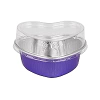 50 Set Heart Aluminum-Foil Mini Cake Baking Pans Disposable-Ramekins Baking Cups For Valentines Day Wedding Ornaments Cupcake Cup