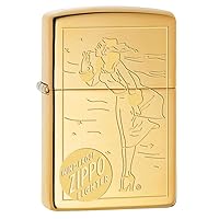 Lighter: Vintage Windy, Engraved - High Polish Brass 80809