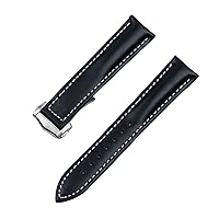 20mm Genuine Cow Leather Watch Band For Omega Strap Seamaster 300 DE VILLE AT150 AQUA TERRA 150 Watchband Deployment Buckle