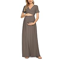 Xpenyo Maternity Maxi Dress Women Casual Wrap Long Baby Shower Pregnancy Dresses