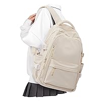 Lightweight Backpack for Women, Large Laptop Travel Backpack Casual Daypack College Bag Rucksack for Men. Beige