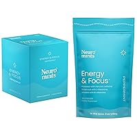 NeuroGum Energy Caffeine Mints (162 Pieces) - Sugar Free with L-theanine + Natural Caffeine + Vitamin B12 & B6 - Nootropic Energy & Focus Supplement for Women & Men - Peppermint Flavor