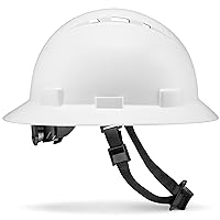 Full Brim Vented Solid Color OSHA Hard Hat with 6-Point Suspension