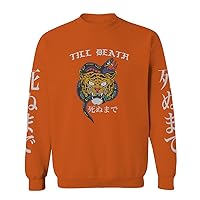 VICES AND VIRTUES Front Tiger Graphic Japanese Till Death Anime men's Crewneck Sweatshirt