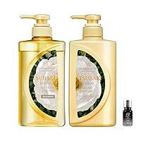 Limited Edition TSUBAKI Premium Repair Plumping Shampoo and Conditioner Set Limited Edition Camellia (490mL+490mL) bundle with SOFIA BY ODE Hair Serum (10mL)