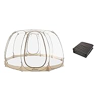 Alvantor Pop Up Bubble Tent - 15’ x 15’ Instant Igloo Tent - 12-15 Person Screen House for Patios - Large Oversize Weather Proof Pod - Cold Protection Camping Tent - Beige