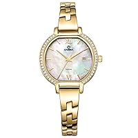 Luxury Brand Women's Bracelet Dazzle Beauty Girls Quartz Wrist Watch Leather Band SP-2614-GS8