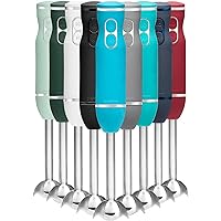 Immersion Stick Hand Blender with Stainless Steel Blades, Powerful Electric Ice Crushing 2-Speed Control Handheld Food Mixer, Purees, Smoothies, Shakes, Sauces & Soups, Sky Blue