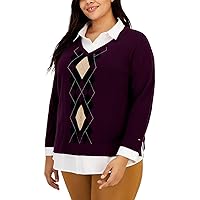 Tommy Hilfiger Women's Plus Layered Look Soft Polished Sweater