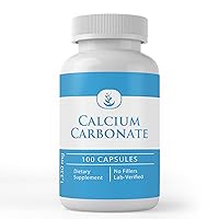 Pure Original Ingredients Calcium Carbonate, (100 Capsules) Always Pure, No Additives Or Fillers, Lab Verified