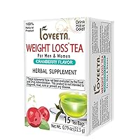 24 Pack Of Loveeta Wellness Weight Loss Tea Cranberry - 15 Tea Bags (Gmo Free, Gluten Free, Dairy Free, Sugar Free And 100% Natural)