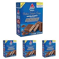 Atkins Chocolate Crème Protein Wafer Crisps, Protein Dessert, 4g Net Carb, 1g Sugar, High in Fiber, Keto Friendly, 5 Count (Pack of 4)