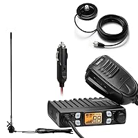 [with CB Antenna and Magnet Mount] Radioddity CB-27 Pro CB Radio 40-Channel Mini Mobile with AM FM Instant Emergency Channel 9/19 + CB-514 CB Antenna 23