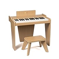 Kids Piano Keyboard, 37 Keys Digital Piano for Kids, Music Educational Instrument Toy, Wood Piano for 3+ Girls and Boys, Oak Basic