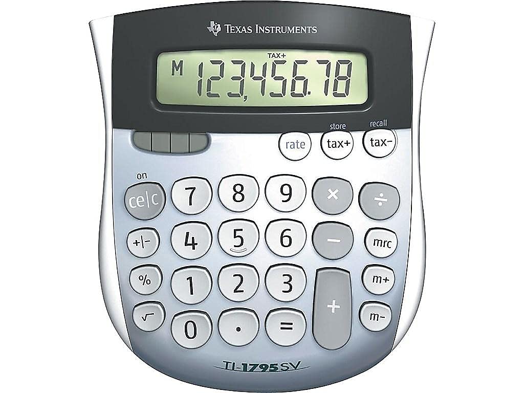 Texas Instruments TI1795SV TI-1795SV Minidesk Calculator, 8-Digit LCD