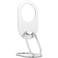 metisinno Magnetic Phone Ring Stand for iPhone 15 14 13 12 MagSafe Kickstand, Adjustable Cell Phone Ring Holder Remove for Wireless Charging Compatible, White
