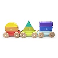 9 Piece Tegu Magnetic Shape Train Building Block Set, Rainbow