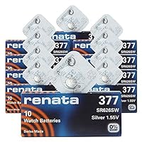 renata 377 SR626SW 10PACK X 10PCS=100 Silver 1.55V Watch Battery Made in Swiss