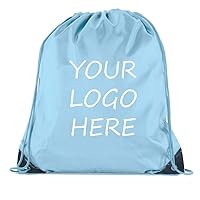 Custom Bags With Your Logo | Promotional Drawstring Backpack - 100PK Baby Blue CE2500