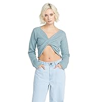 Volcom Women's with a Twist Reversible Cropped Sweater