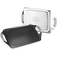 MAGEFESA Prisma – 10.8 inches Teppanyaki Griddle pan, made in 18/10 stainless steel, triple layer non-stick, for all types of kitchens, INDUCTION, dishwasher and oven safe up to 392 ºF