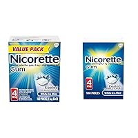 Nicorette 4mg & 100ct Nicotine Gum to Quit Smoking - White Ice Mint Flavored Stop Smoking Aids