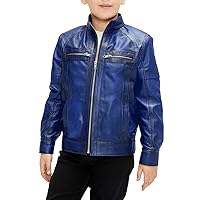 Jacket For Boys - Classic Motorcycle Sheepskin Kids Leather Jacket Boys