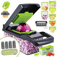 Vegetable Chopper, 19 in 1 Pro Onion Chopper, Multifunctional Food Chopper, Professional Kitchen Vegetable Slicer Dicer Cutter, Carrot and Cucumber Vegetable Salad Chopper