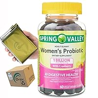 Spring Valley Women's Cranberry Probiotic Supplement Vegetarian Gummies, Raspberry Lemon, 60 Count + ovdac Sticker