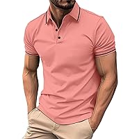 Men's Button Down Knit Polo Shirt Vintage Solid Color Sweater Polo Lightweight Hollow Out Summer Top for Casual S-3XL