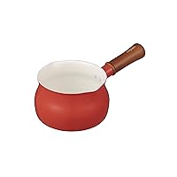CBJAPAN 4573306865513 Milk Pan, 5.1 inches (13 cm), Red, Induction Compatible, Single Handled Pot, Ceramic, Painting Processing