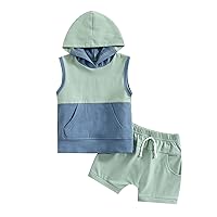 AEEMCEM Toddler Infant Baby Boy Summer Clothes Cute Sleeveless Striped Tank Tops T Shirt Solid Shorts Set 2PCS Casual Outfits