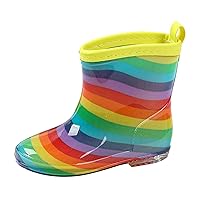 Boots Size 8 Girls Toddler Rain Boots Rain Boots Short Rain Boots for Toddler Easy On Lightweight Winter Toddler Boots