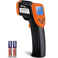 Infrared Thermometer Upgrade 774, Heat Temperature Temp Gun for Cooking, Laser IR Surface Tool for Pizza, Griddle, Grill, HVAC, Engine, Accessories, -58°F to 842°F, Orange