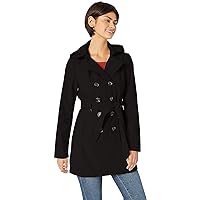 Sebby Collection Women's Soft Shell Trench Coat with Detachable Hood