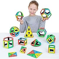 Polydron Kids Magnetic Mathematics Set - Educational Construction Toy - Multicolored - Children Creative Building 3D Toy - 3+ Years - 118 Pieces