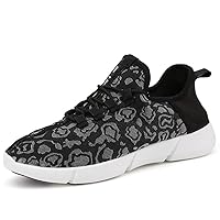 Mens Women's Fashion Sneakers Color Changing Sports Shoes Party Hiking Camping Halloween Christmas New Year Gift Sneaker Shoes Black