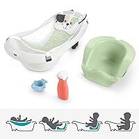 Baby to Toddler Bath 4-in-1 Sling ‘n Seat Tub with Removable Infant Support and 2 Toys, Puppy Perfection